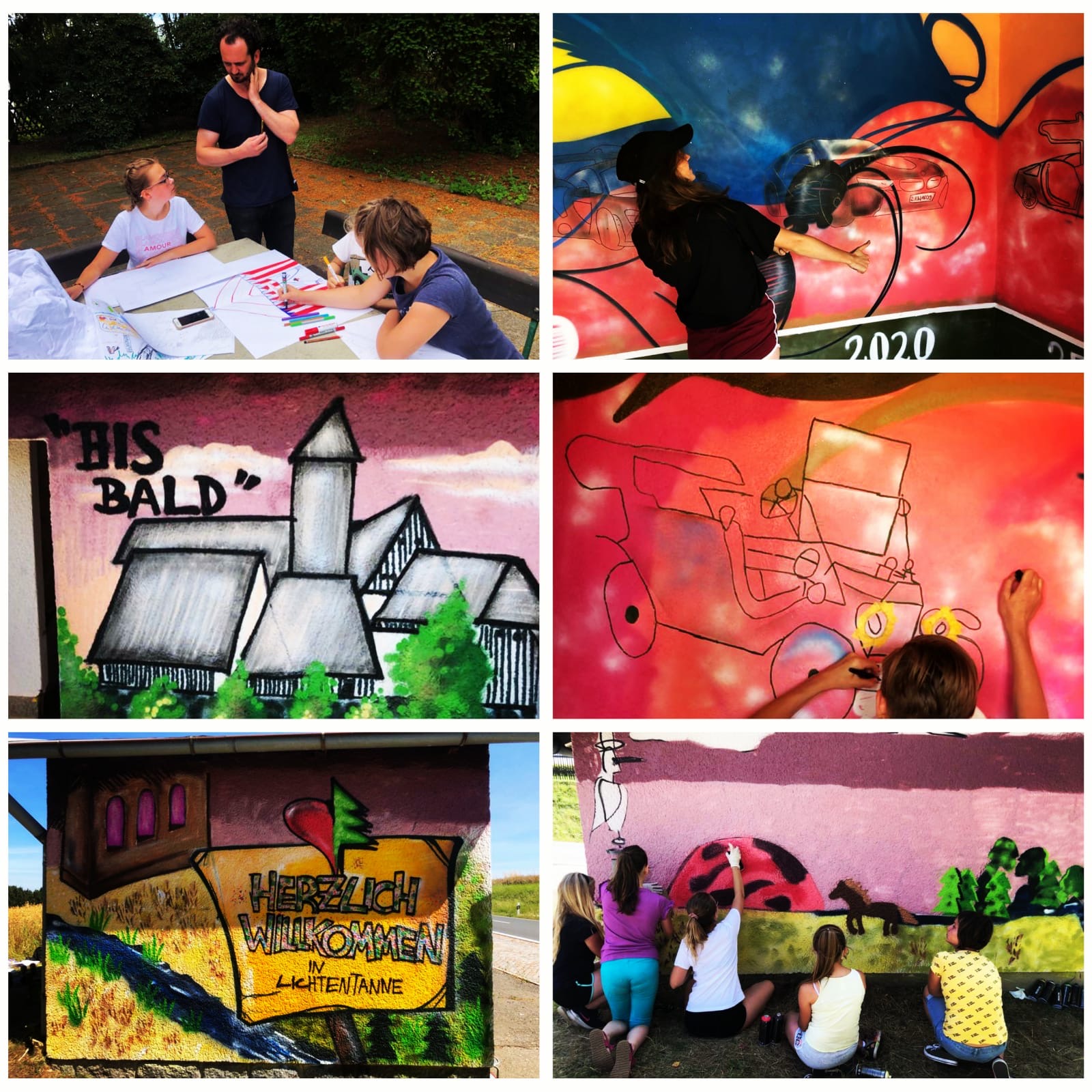 Die Graffiti-Bilder der zweiten Projektwoche.